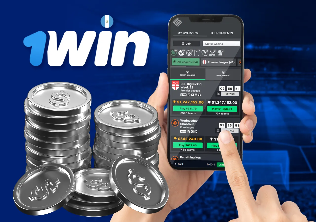 Opciones de apuestas deportivas disponibles en la aplicación móvil de 1win